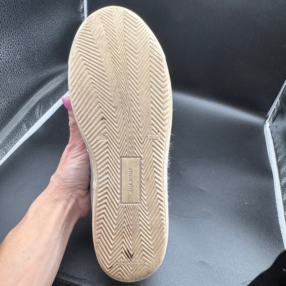 The Shoe Box Womens 8.5 Grey Genuine Calf Hair Sneakers Made in Italy Low Top - Picture 14 of 14